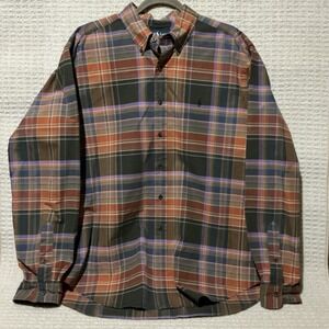 Ralph Lauren Classic Fit Heavy Plead Long Sleeve Shirt XXL Plum Green Rust Blue